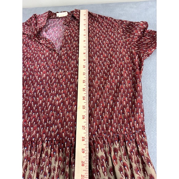 Vintage Top Act Y2K Boho Midi Dress Made USA Border Print Peasant Flower Child - Picture 14 of 16